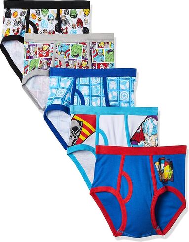 سراويل Marvel Boys' Avengers الداخلية بطبعات متنوعة تشمل Iron Man وHulk وThor والمزيد بمقاسات 4 و6 و8 in Kuwait