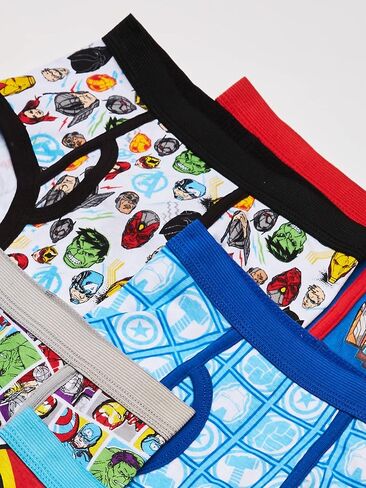 سراويل Marvel Boys' Avengers الداخلية بطبعات متنوعة تشمل Iron Man وHulk وThor والمزيد بمقاسات 4 و6 و8 in Kuwait