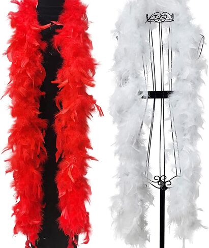 KAWAII Feather Boa Turkey Chandelle 2 Yards Feather Boa Great for Party Dancing Dress Halloween Costume Holiday Decors in Saudi Arabia