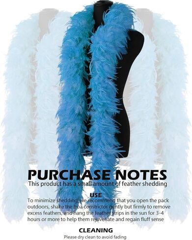 1st Choice feather Boa Colorful Chandelle Feather Boa 66ft Women Turkey Feather Boas for Party, Wedding Halloween Costume in Kuwait