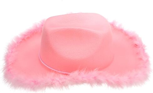 Pink Cowgirl Hat Feather Boa with Heart Glasses Bandana Women Teenager Western Cowboy Hats Bachelorette Costume Cosplay Country Last Rodeo Party Dress-Up in Kuwait