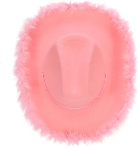 Pink Cowgirl Hat Feather Boa with Heart Glasses Bandana Women Teenager Western Cowboy Hats Bachelorette Costume Cosplay Country Last Rodeo Party Dress-Up in Kuwait