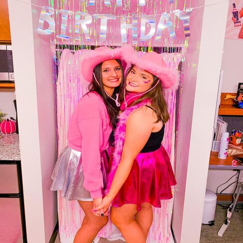 Pink Cowgirl Hat Feather Boa with Heart Glasses Bandana Women Teenager Western Cowboy Hats Bachelorette Costume Cosplay Country Last Rodeo Party Dress-Up in Kuwait