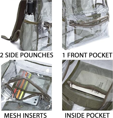 Vorspack Clear Backpack for School, 16 inch Heavy Duty Clear Bookbag in Saudi Arabia