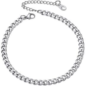 PROSTEEL سلسلة خلخال من الفولاذ المقاوم للصدأ للرجال والنساء، لون فضي/ذهبي، أساور الكاحل لا تسبب الحساسية، 8-10.5 بوصة قابلة للتعديل، تأتي في صندوق هدايا in Kuwait