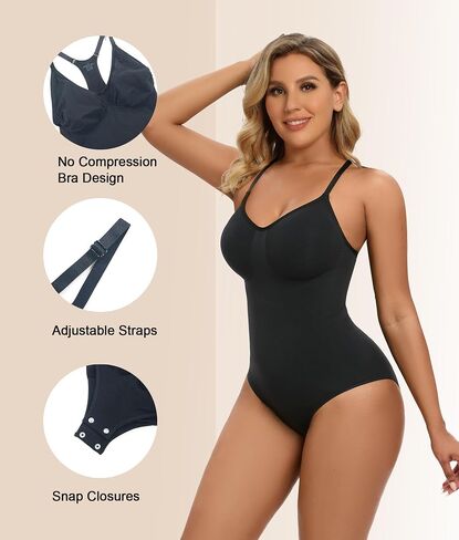 SHAPERX Bodysuit for Women Tummy Control Shapewear Racerback Seamless Sculpting Body Shaper Tank Top in Saudi Arabia