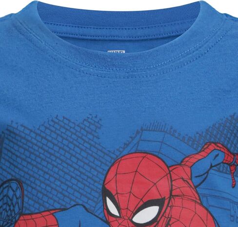 طقم سترة بغطاء للرأس للأولاد من Marvel Spiderman، تي شيرت طويل الأكمام وسروال الركض للأطفال الصغار والأطفال الصغار - أزرق/أحمر/كحلي in Saudi Arabia