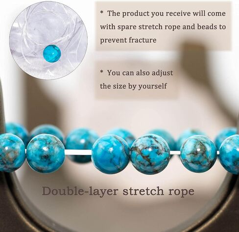 DAZCOLO Natural Gemstone Bracelet 7.5 In Stretch Gems Stones 8mm (0.31") Round | Beads Healing Crystals Quartz | Chakra Bracelet | Y2K | Bracelets for Women Men Girls Gifts (Unisex) in Saudi Arabia