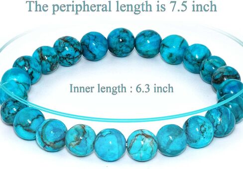 DAZCOLO Natural Gemstone Bracelet 7.5 In Stretch Gems Stones 8mm (0.31") Round | Beads Healing Crystals Quartz | Chakra Bracelet | Y2K | Bracelets for Women Men Girls Gifts (Unisex) in Saudi Arabia