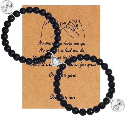 GIEIWIW Magnetic Bracelets for Couples Love Bracelets Distance Natural Beaded Bracelet Valentines Day Gifts in Kuwait