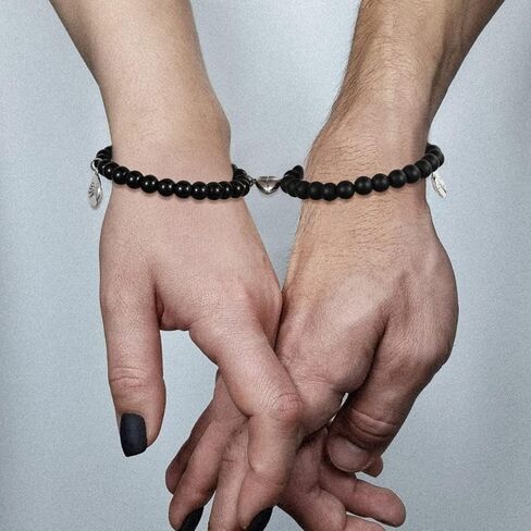GIEIWIW Magnetic Bracelets for Couples Love Bracelets Distance Natural Beaded Bracelet Valentines Day Gifts in Kuwait