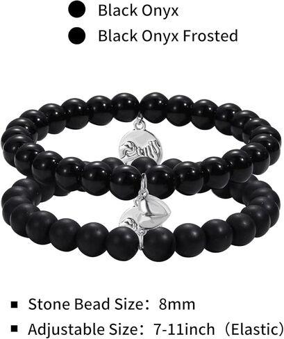 GIEIWIW Magnetic Bracelets for Couples Love Bracelets Distance Natural Beaded Bracelet Valentines Day Gifts in Kuwait