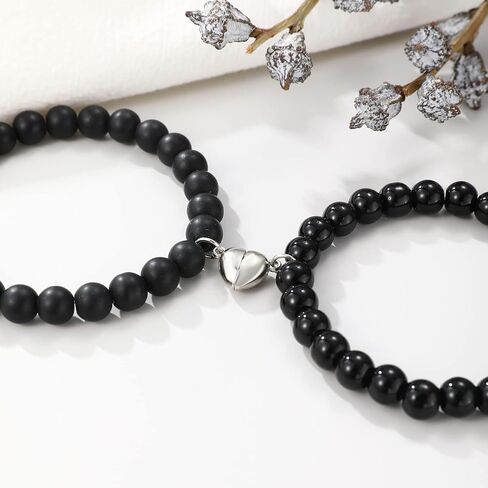 GIEIWIW Magnetic Bracelets for Couples Love Bracelets Distance Natural Beaded Bracelet Valentines Day Gifts in Kuwait
