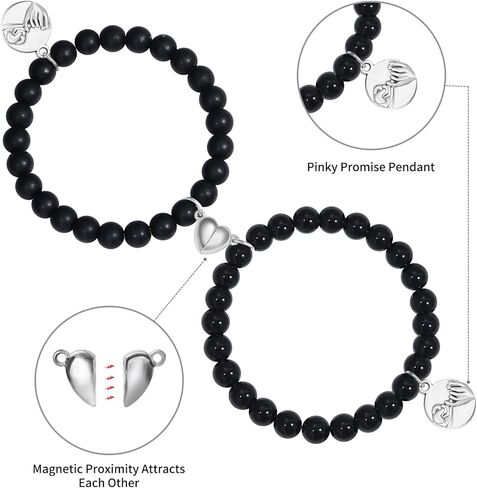 GIEIWIW Magnetic Bracelets for Couples Love Bracelets Distance Natural Beaded Bracelet Valentines Day Gifts in Kuwait