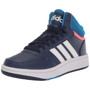 حذاء كرة السلة adidas Hoops 3.0 Mid، أزرق داكن/أزرق Rush/Turbo، مقاس 11 US للأطفال الصغار in Kuwait