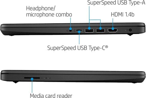 2022 Newest HP Stream 14" HD Laptop, Intel Celeron N4020(up to 2.8GHz), 8GB RAM, 128GB Space(64GB eMMC+64GB Card), 1-Year Office 365, WiFi, HDMI, USB-C, Webcam, Bluetooth, Windows 11S, Black+JVQ MP in Kuwait