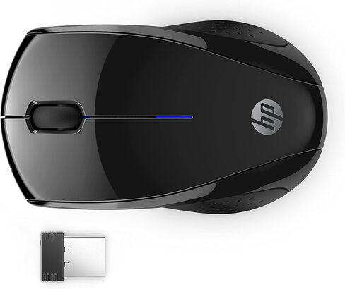 HP X3000 G3 Wireless Mouse - Black, 15-Month Battery, Side Grips for Control, Travel-Friendly, Blue LED, Powerful 1600 DPI Optical Sensor, compatible with Wins PC/Laptop, Mac, Chromebook (683N7AA#ABL) in Saudi Arabia