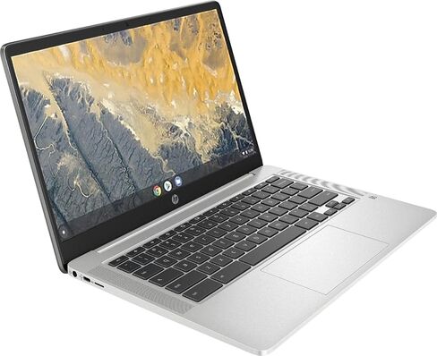 أحدث HP Chromebook 14 بوصة، معالج Intel Pentium Silver N5000 رباعي النواة يصل إلى 2.70 جيجا هرتز، ذاكرة 4 جيجابايت، تخزين SSD 64 جيجابايت، كاميرا ويب، واي فاي، بلوتوث، نظام تشغيل Chrome (متجدد) (14 بوصة/ N5000/ 64 جيجابايت) in Kuwait