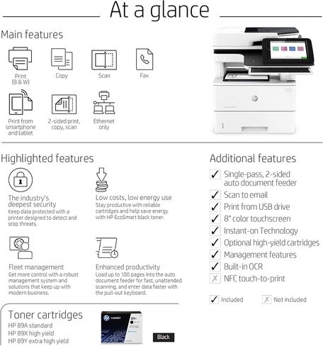 HP LaserJet Enterprise MFP M528c Monochrome All-in-One Printer with built-in Ethernet & 2-sided printing (1PV66A) in Saudi Arabia
