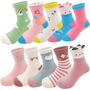 Zumou Toddler Kids Little Girls Cute Cotton Crew Socks 10 Pack in Saudi Arabia
