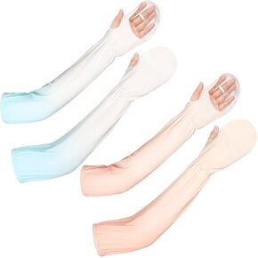 Suhine 2 Pair Driving Fingerless Sun Sleeves Adjustable Arm Sleeves UV Protection Cooling Arm Sleeves for Women Girls in Saudi Arabia