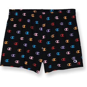 Champion Girls Shorts, Cotton Shorts for Girls, Lightweight Gym Shorts, Script, 3" in Saudi Arabia