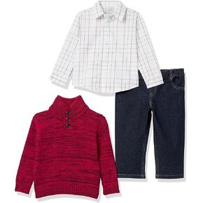 Calvin Klein Boys' 3-piece Sweater Set With Matching Button-down Shirt and Pants in Saudi Arabia