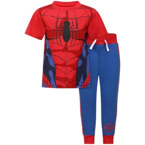 Marvel Spider-Man Boys 2 Piece Short Sleeve Shirt and Pants Set for Toddlers and Big Kids