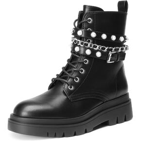 DREAM PAIRS Women's Fashion Platform Combat Boots Lace Up Lug Sole Goth Ankle Booties Shoes in Kuwait