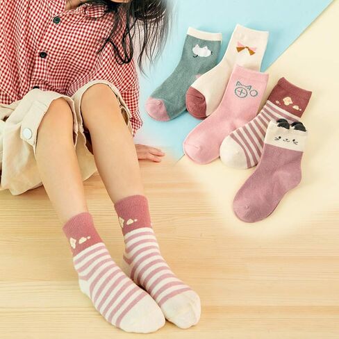 Zumou Toddler Kids Little Girls Cute Cotton Crew Socks 10 Pack in Saudi Arabia