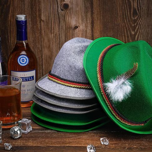 Funtery 6 Pieces Felt Bavarian Alpine Oktoberfest Hat Oktoberfest Alpine German Hats for Kids Adults Unisex Party in Kuwait