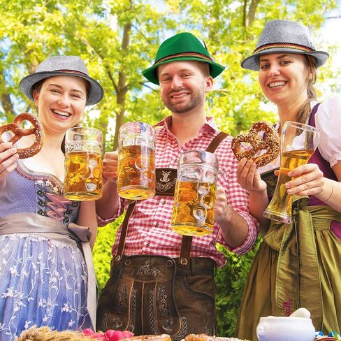 Funtery 6 Pieces Felt Bavarian Alpine Oktoberfest Hat Oktoberfest Alpine German Hats for Kids Adults Unisex Party in Kuwait