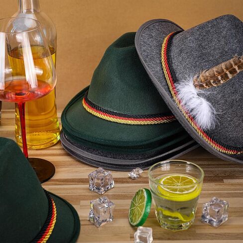 Funtery 6 Pieces Felt Bavarian Alpine Oktoberfest Hat Oktoberfest Alpine German Hats for Kids Adults Unisex Party in Saudi Arabia