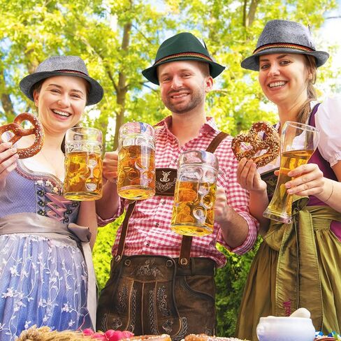 Funtery 6 Pieces Felt Bavarian Alpine Oktoberfest Hat Oktoberfest Alpine German Hats for Kids Adults Unisex Party in Saudi Arabia