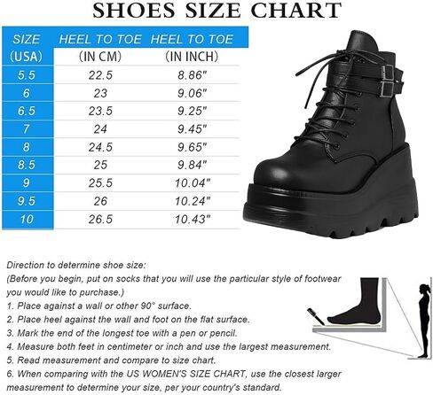 mikarka Holographic Platform Boots for Women, Lace Up Ankle Studded Buckle Goth Stacked Wedge Combat Ankle Boots in Kuwait
