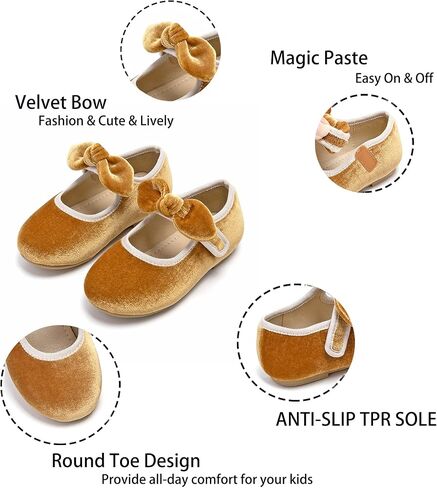 Kiderence Little Toddler Girls Dress Shoes Ballerina Ballet Flats Kids Mary Janes in Kuwait
