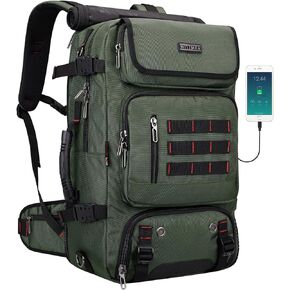 WITZMAN Carry on Travel Backpack for Men Airline Approved Convertible Nylon Duffle Backpack Luggage Bag (B682 Army Green)