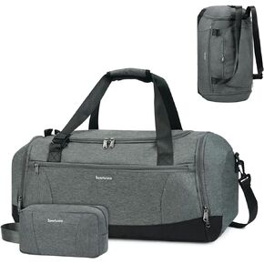 حقيبة سفر من القماش الخشن، حقيبة ظهر ليلية لعطلة نهاية الأسبوع مع حجرة للأحذية وحقيبة رياضية بجيب مبلل للرجال والنساء، أخضر عسكري in Kuwait