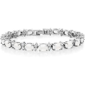 Gem Stone King 20.00 Ct Gorgeous Oval and Round 7 Inch Sparkling Cubic Zirconia CZ Tennis Bracelet For Women in Saudi Arabia