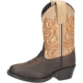 Smoky Mountain Boots | Monterey Series | Youth Western Boot | Western Toe | Durable Man-Made Material | PVC Sole & Walking Heel | Man-Made Lining & Upper