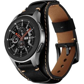 سوار ساعة من الجلد الطبيعي من Balerion Cuff، متوافق مع ساعة Samsung Galaxy Watch 3 45 ملم، وGalaxy Watch 46 ملم، وGear S3، وFossil Q Explorist، وساعة قياسية أخرى بعرض العروة 22 ملم in Kuwait