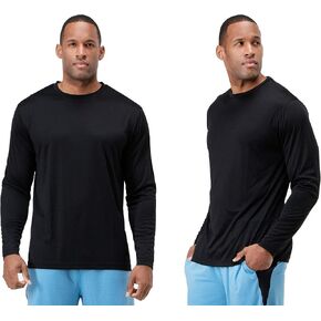 DEVOPS Men's 2 Pack UPF 50+ Sun Protection Long Sleeve Dri Fit Fishing Hiking Running Workout T-Shirts in Saudi Arabia