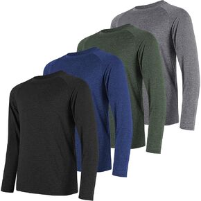 MCPORO Long Sleeve Tee Shirts for Men Dry-Fit Moisture Wicking Sun Protection Running Men's Long Sleeve Workout T-Shirts