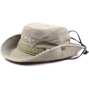 Sun Hat Men Cotton Embroidery Wide Brim Bucket Safari Boonie in Kuwait