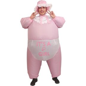 IRETG Inflatable Baby Costume for Adults Funny Blow Up Costume for Baby Shower Gender Reveal Party in Saudi Arabia