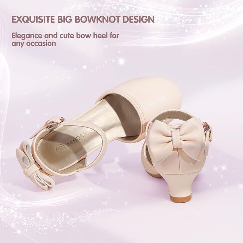 PANDANINJIA Wendy Girls Heels Dress Shoes Flower Girl Mary Jane Sandals Wedding Party Princess Shoes for Toddler Little Kid Big Kid in Kuwait