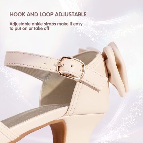 PANDANINJIA Wendy Girls Heels Dress Shoes Flower Girl Mary Jane Sandals Wedding Party Princess Shoes for Toddler Little Kid Big Kid in Kuwait