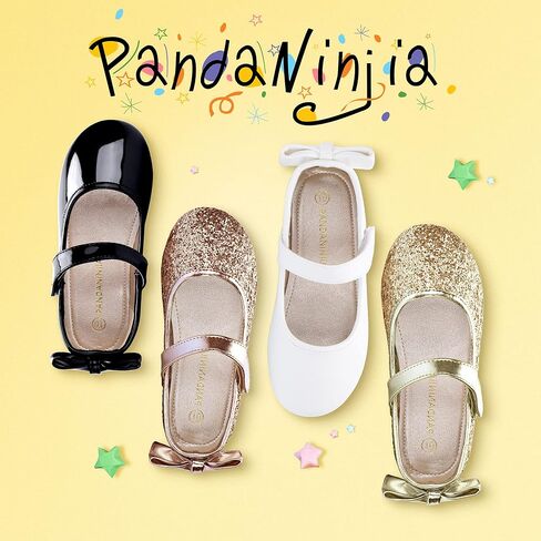 PANDANINJIA طفل/طفلة صغيرة فستان أنجيلا ماري جين الباليه الشقق القوس زهرة فتاة حفل زفاف راقصة الباليه حذاء مسطح in Kuwait