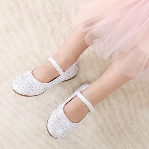 أحذية DREAM PAIRS للفتيات الصغيرات أحذية ماري جين بحزام بإبزيم من حجر الراين وحزام راقصة الباليه المسطح in Kuwait