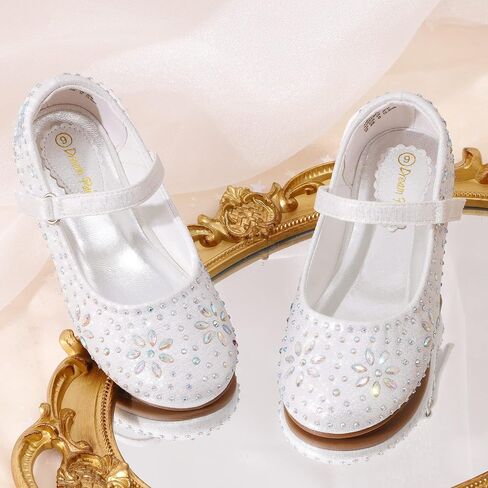أحذية DREAM PAIRS للفتيات الصغيرات أحذية ماري جين بحزام بإبزيم من حجر الراين وحزام راقصة الباليه المسطح in Kuwait